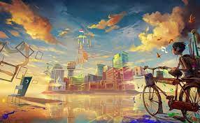Feel free to download, share, comment and discuss every wallpaper you like. Cartoon City Hd Wallpaper Artistic Wallpaper Art Wallpaper Hd Anime Wallpapers