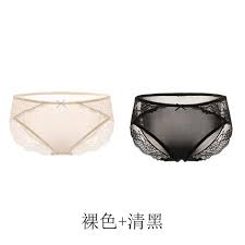 Real Silk Mid Waist Women Panties Solid Color Sexy Lace Briefs 2 Pack  NZF9C217D #Nude+Black XXL - Yamibuy.com