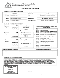 Taking time away from work when you've got the flu or a sprained ankle is not only expected, but encouraged. Fillable Online Job Description Form Search Jobs Wa Gov Au Fax Email Print Pdffiller