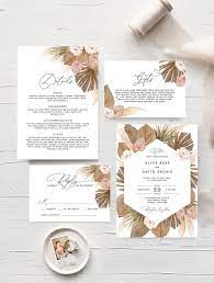 Pampas Grass Wedding Invitation Set Grass01 Digital Wedding Invitations Design Wedding Invitation Design Wedding Invitation Sets