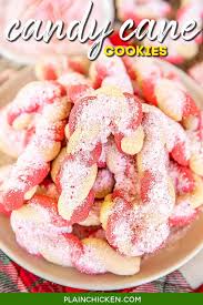 Candy Cane Cookies A Holiday Tradition Almond Shortbread Cookies Twisted Into Candy Cane Shap Candy Cane Cookies Candy Cane Recipe Cookies Recipes Christmas