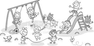 Children playing in the park drawing. Children Playing At Park Stock Vector Freeimages Com