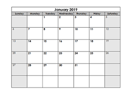 Printable calendar in excel format. Printable 2019 Blank Calendar Templates