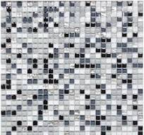 [Hot Item] 300X300 Black Grey White Mix Color Crystal Glass Mosaic Wall  Floor Tiles