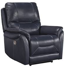 Lowest Price On Signature Design By Ashley Stolpen Blue Power Recliner With Adjustable Headrest 5650413 Shop Today Recliner Power Recliners Furniture