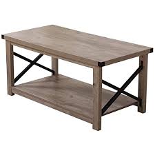 Our rustic collections include appalachian, log cabin, natural edge, tree ring, winter white, and barrel end tables. Buy Lipo Rustic Coffee Table Farmhouse Modern Furniture Metal Wood Rectangle End Tables For Living Room Sofa Side Table With Ottoman Storage Shelf Grey Online In Indonesia B08dy1rrxc