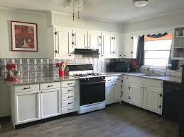 Diy Kitchen Painted Cabinets Black And White Kitchen Silver Backsplash Red Accent Color Grey Woo Kitchen Color Accents Grey Kitchen Black And Grey Kitchen