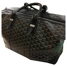 Goyard Sac 24 h croisière en toile Noir Marron clair ref.131187 - Joli  Closet