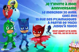 Invitation Pyjamasques Gratuite Invitation Anniversaire Invitation Anniversaire Enfant Invitation Anniversaire Garcon