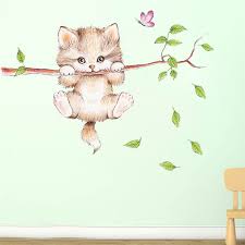 1 pcs winnie the pooh friends wall stickers for kids rooms nursery wall stickers trumpet decorative stickers pooh and tigger. Home Decor Cat Butterfly Tree Branch Wall Stickers Kids Room Home Decoration Wall Decals Decor Decals Stickers Vinyl Art