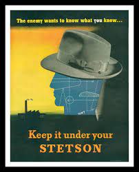 40s Vntg Stetson Hat Ad Wwii Keep It Under Hat Etsy Wwii Posters Vintage Advertisements Wwii Propaganda
