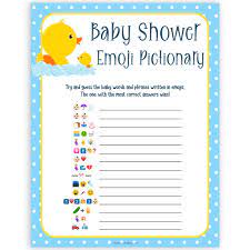 You might also enjoy my are you my mother printable baby shower game! Shower Baby Free Printable Baby Shower Emoji Pictionary Game