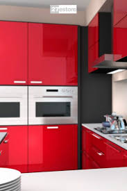 high gloss polyester red cabinet doors