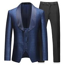 These mens party suits are made from the finest quality fabrics to make you fall in love with them. Mens Suits 3 Pieces Slim Fit Business Wedding Dinner Suit Party Wear Prom Dresses Blazer Waistcoat Trousers Blue Navy Buy Online In Botswana At Botswana Desertcart Com Productid 120173401