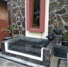 Kolam ikan koi super minimalis: Kolam Minimalis Dengan Kaca Dan Air Terjun Tukang Kolam Koi Di Sidoarjo Dan Gresik Garden Style