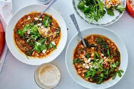 Spicy White Bean Stew With Broccoli Rabe Directions Calories Nutrition More Fooducate Recipe Bean Stew White Bean Soup Broccoli Rabe Recipe