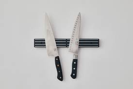 kitchen knives in a big wood block