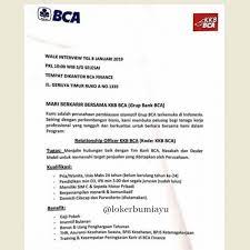 Loker bank bca makassar 2018. Lowongan Kerja Relationship Officer Kkb Bca Kode Kkb Bca Agustus 2021