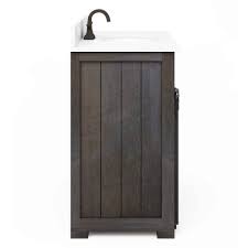 Very versatile, the fixture can be mounted horizontally above the vanity mirror, or use two. 30in Morriston Distressed Java Vanity Whalen