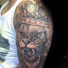 Crown tattoos are a symbol of being at the peak of your game, always striving for more. 50 Lion With Crown Tattoo Designs For Men Royal Ink Ideas Crown Tattoo Design Lion Tattoo Sleeves Tattoo Sleeve Men