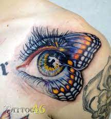 Butterfly Eyes Eye Tattoos And Tattoo Me On Pinterest Eye Tattoo Butterfly Eyes Realistic Butterfly Tattoo