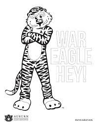 Coloring book tiger mascot cartoon character. Downloadable Content Auburn Alumni Association