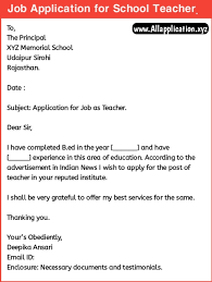 1) write a job application. How To Write Application For Job For School Teacher 12 Samples 2021 New Format