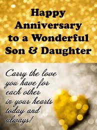 Happy anniversary, my dearest love. Sparkling Love Happy Anniversary Card For Son And Daughter Birthday Greeting Cards By Davia