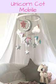 Unicorn Cot Mobile Nursery Decor Nursery Accessories Baby Cot Mobile Unicorn Stars Moon Unicorn Nurser Baby Girl Room Baby Mobile Girl Cot Mobile