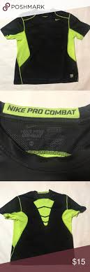 Black And Lime Green Nike Shirt Men S Nike Pro Combat Fitted Dri Fit Top Xl Nike Pro Combat Workout Tops Nike Pros