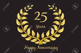 Retro 25th anniversary beautiful 25 year anniversary silver anniversary vector labels. Happy 25th Anniversary Gold Wreath Laurel Invitation Card Design Royalty Free Cliparts Vectors And Stock Illustration Image 145462311