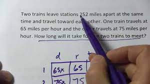 Solving A Distance Rate Time Problem Using A Linear Equation Youtube