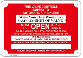 Anything you may want to know about how sprinkler systems work, about fire supression methods, clean agent extinguishment, or fire science in general, i am more than willing to diuscuss! Shut Off Valve This Valve Controls Supply To Automatic Fire Sprinkler Sign