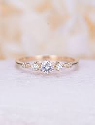 Moissanite Engagement Ring 14k Yellow Gold Vintage Engagement Etsy Wedding Rings Vintage Yellow Gold Moissanite Engagement Ring Vintage Gold Engagement Rings