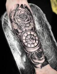 Super Tattoo Sleeve Rose Black And White Ideas Forearm Sleeve Tattoos Pocket Watch Tattoos Men Tattoos Arm Sleeve