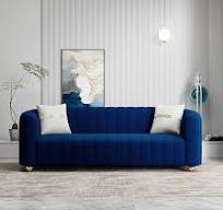 Amazon.com: Moxoq Sofá moderno de terciopelo azul para sala ...