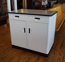 vintage black and white metal kitchen