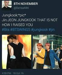 Buy jin raised jk to be his best boyfriend by little luv as a mask. Mama Jin Be Ranting For Hours Afterwards While Jungkook Sits And Has The Decency To Look Guilty And Everyone Else Just Stands Arou Bts Memes Bts Funny Bts Boys