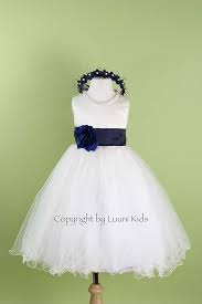 Flower Girl Dress Ivory Wavy Bottom Dress With Blue By Luunikids Flower Girl Dresses Ivory Flower Girl Dresses Flower Girl