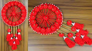 How To Make A Woolen Wall Hanging For Home Decoration Woolen Craft Ide Woolen Craft Crafts Wall Hanging Diy