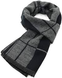 Mens Winter Warm Cashmere Scarf Plaid Tassel Scarf For Men Soft Long Cotton Scarves Black At Amazon Men S Clothing Store