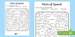 8 Parts Of Speech Activity | Colouring Sheets (Teacher Made)
