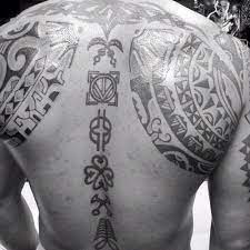 This is a mix up tattoo that have a sanskrit quote along with african symbol. West African Tattoos Novocom Top