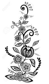 Black And White Floral Design Simple Simple Thick Lined Flowering Vine Black And White Flowers Vine Tattoos Filigree Tattoo
