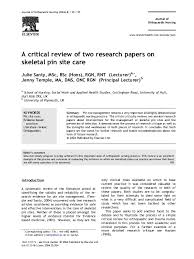 In this exercise students do a formal review of a journal article using review criteria established for the geological society of america bulletin or american mineralogist. Pdf A Critical Review Of Two Research Papers On Skeletal Pin Site Care Julie Santy Tomlinson Academia Edu