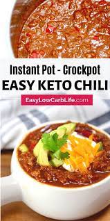 Easy Keto Chili And Cornbread Instant Pot Or Slow Cooker Recipe Low Carb Chilli Beef Chili Crockpot Low Carb Chili