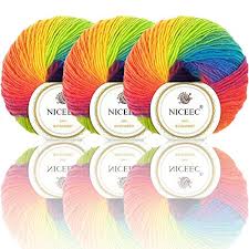 In australia, commercially made knitting yarn is classified into plys (generally 2, 3, 4, 5, 8, 10, 12 & 16 ply), which basically tells you the relative thickness of the yarn. Niceec 3 Skeins 100 Wool Rainbow Yarn Single Ply Yarn Soft Gradient Colorful Yarn Self Striping Crochet Yarn For Knitting 11 Buy Online In Faroe Islands At Faroe Desertcart Com Productid 99996230