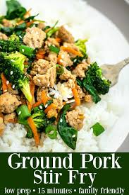 Ground Pork Stir Fry Recipe The Schmidty Wife Pork Stir Fry Recipes Ground Pork Recipes Healthy Pork Recipes