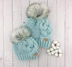 Gran Trenza Mama Y Yo Sombreros De Punto Etsy Knitted Hats Hand Knit Hat Chunky Knit Hat