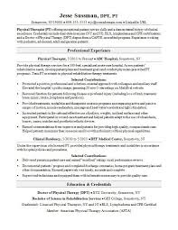 Physical Therapist Resume Sample Monster Com